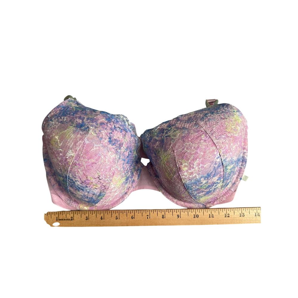 Victoria's Secret Demi Doublé Bra Floral Lace Pastel Lavender Underwire